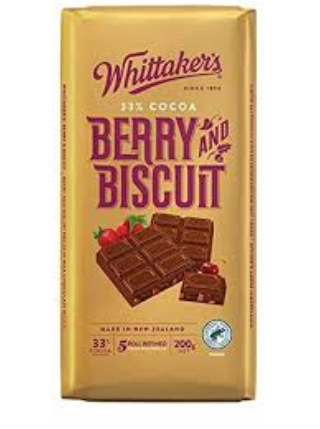 WHITTAKERS BLOCK BERRY & BISCUIT 200G